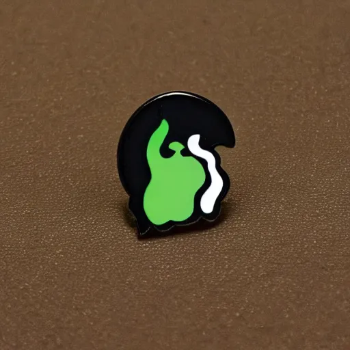 Image similar to minimalistic jalapeno on fire flame circle enamel pin retro design