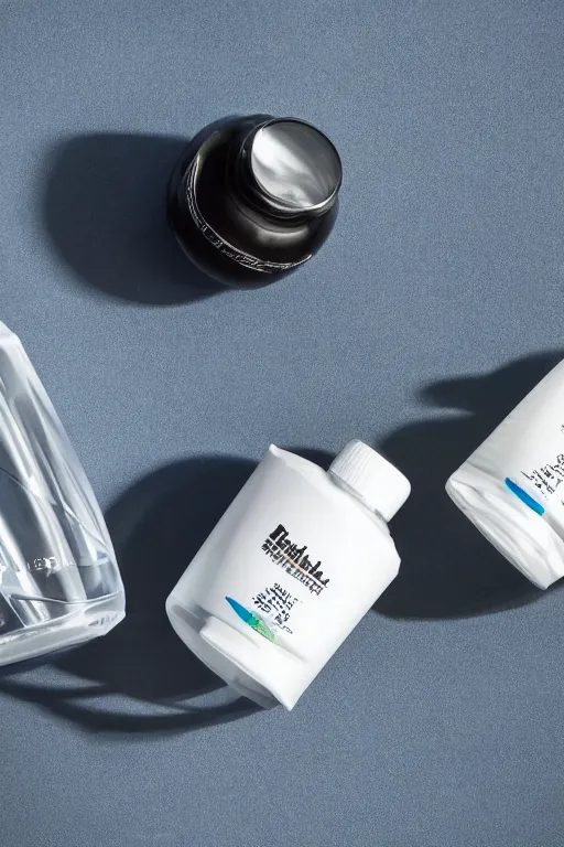 Image similar to a richard mille liquid dietary supplement in a round bottle, refined, simple, pure, white