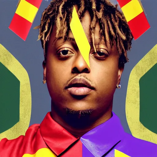 Image similar to juice wrld holding up a germany flagdigital art 4 k the detailed super realistic