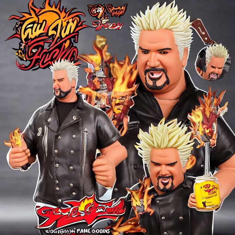 Image similar to Guy Fieri action figure, product photo, detailed, 4k