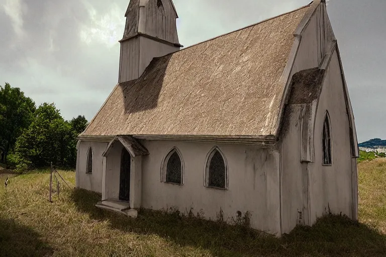 Prompt: the saddest little church in saint sanne, trending on artstation