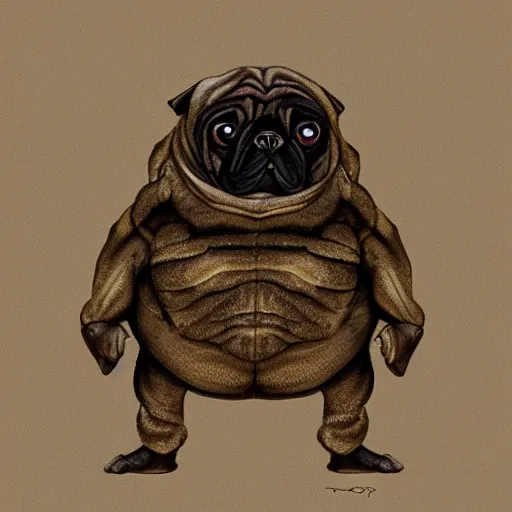 Image similar to A tardigrade with the eyes and mouth of a pug, national geographic-file-photograph, paywall-content, premium-award-winning, trending on artstation