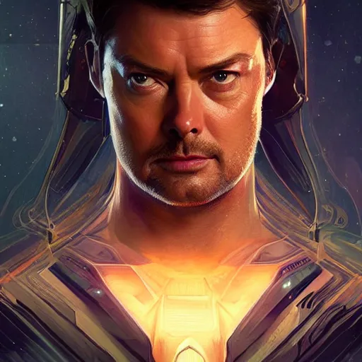 Prompt: , karl urban with laser eyes, highly detailed, digital painting, artstation, concept art, smooth, sharp focus, illustration, cinematic lighting, art by artgerm and greg rutkowski and alphonse mucha