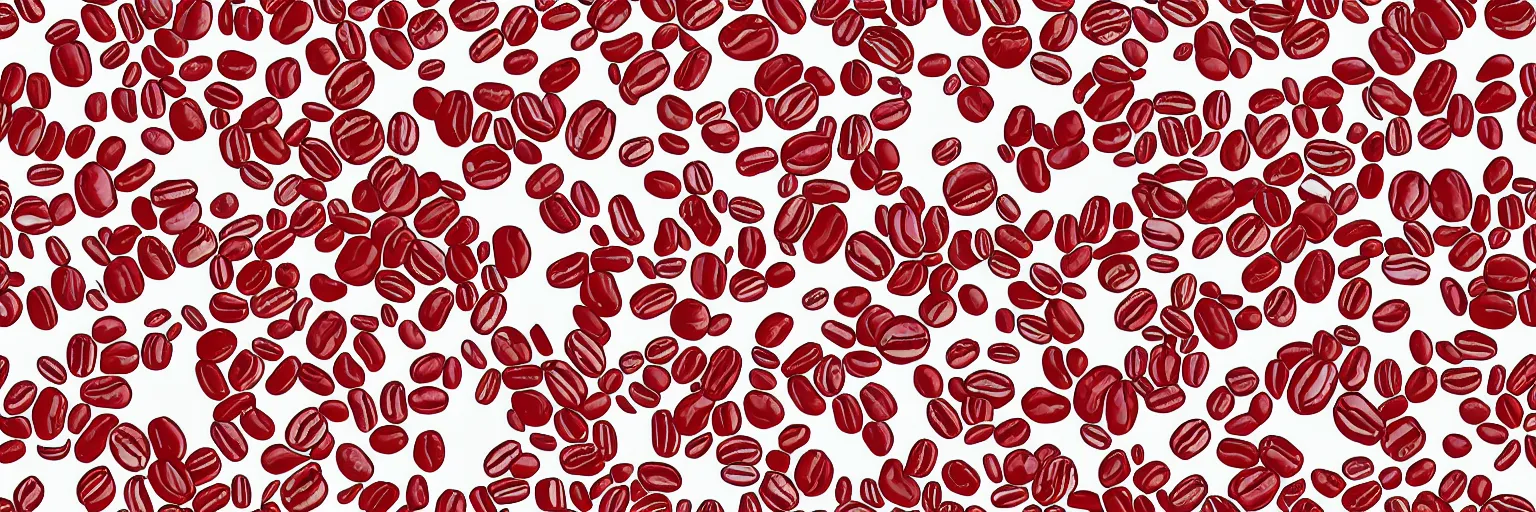 Prompt: seamless pattern design, coffee and band, simple, red and white,