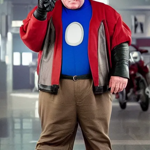 Image similar to George Wendt playing Doctor Robotnik, in the new action-movie Sonic, full-cosplay