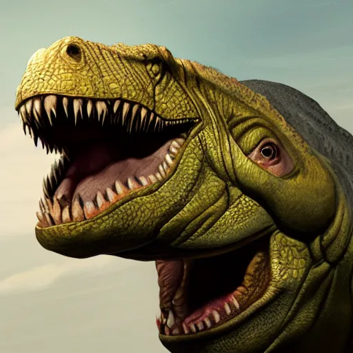 Image similar to matte painting of close up t - rex head in style of raph herrera, 4 k, detailed