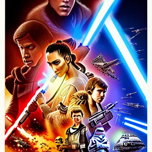 Image similar to super detailed star wars movie poster with Jesus Christ and kim kardashian, 8k full HD photo, cinematic lighting, anatomically correct, oscar award winning, action filled, correct eye placement,