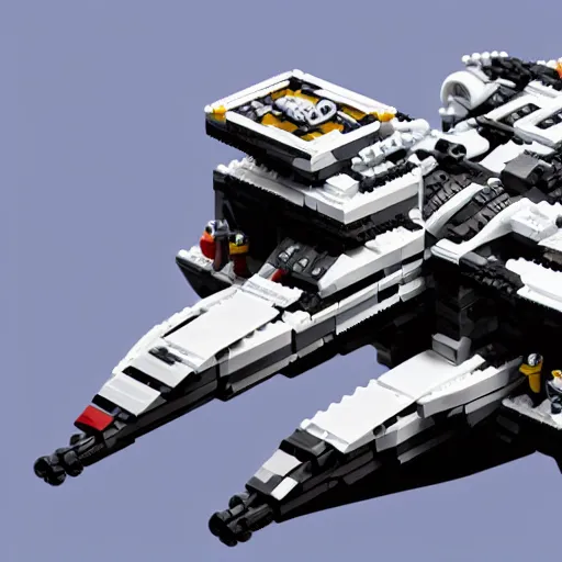 Prompt: star citizen ship made of lego, isometric, high detail, realistic, photography