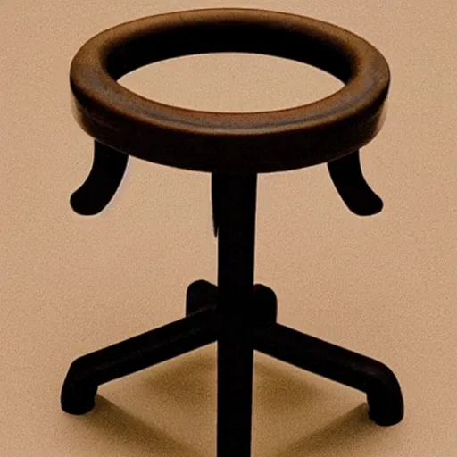 Prompt: a stool with short spears protruding from the seat