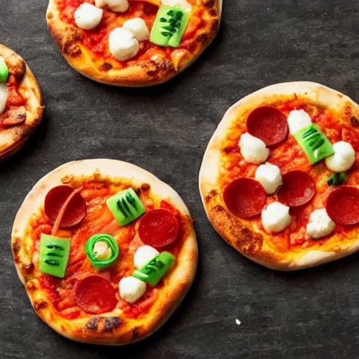 Image similar to pizza with mini pizzas as toppings