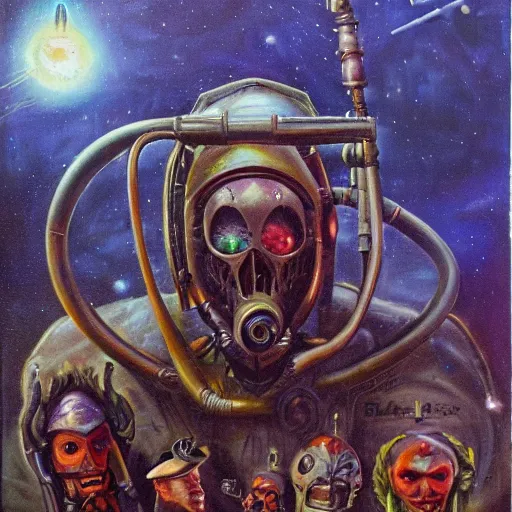 Image similar to the dirdir, jack vance, planet of adventure, mike mignogna, highly detailed, vintage dark sci fi, oil painting