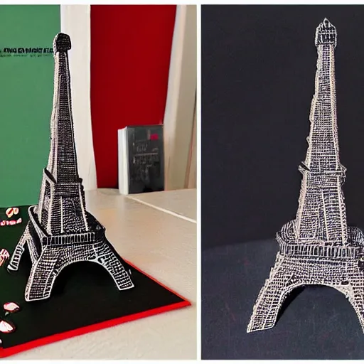 Prompt: A Recreation of the Eiffel Tower Made Out Of Licorice