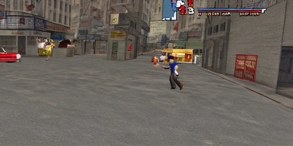 Prompt: Seinfeld PS1 game, third person, gameplay screenshot