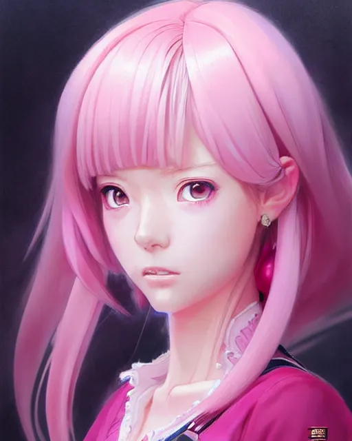 Image similar to portrait Anime Pink royal princess girl cute-fine-face, pretty face, realistic shaded Perfect face, fine details. Anime. realistic shaded lighting by katsuhiro otomo ghost-in-the-shell, magali villeneuve, artgerm, rutkowski Jeremy Lipkin and Giuseppe Dangelico Pino and Michael Garmash and Rob Rey