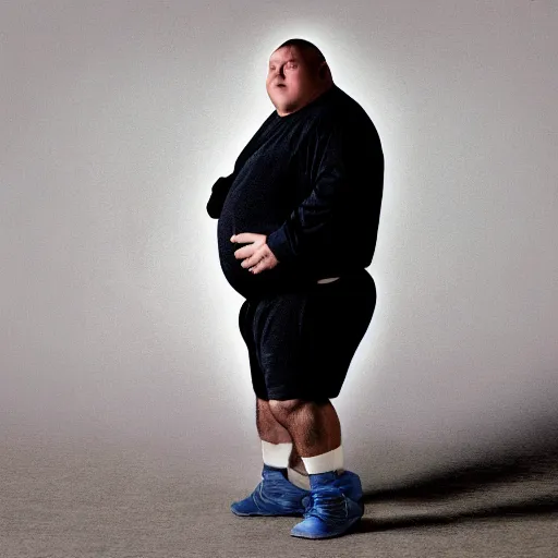 Prompt: the world's fattest man in the world.