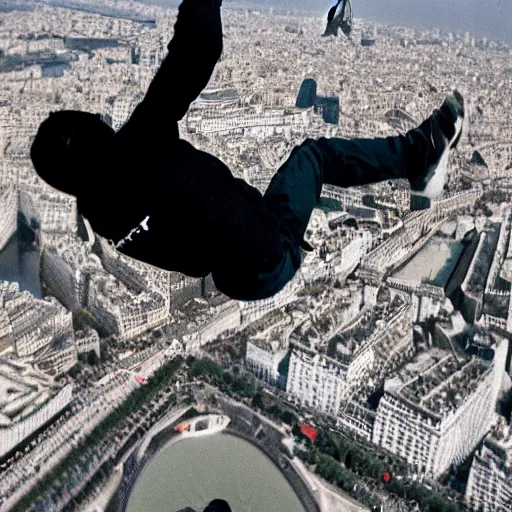 Image similar to keemstar falling from the top of the eiffel tower 3 5 mm