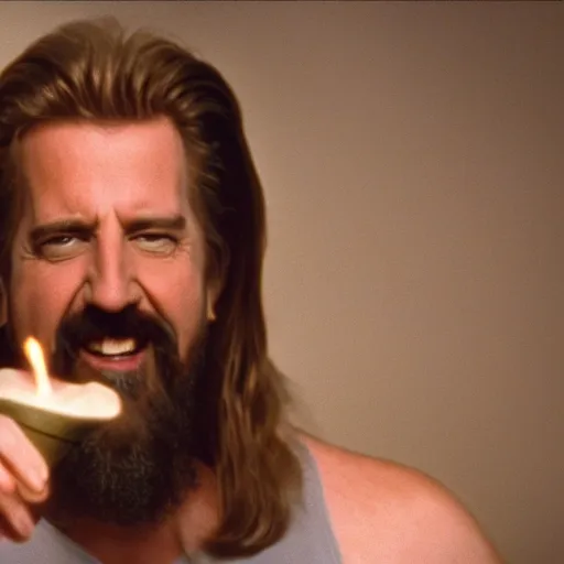 Prompt: big lebowski as a unicorn, cinematic lighting, award winning photography