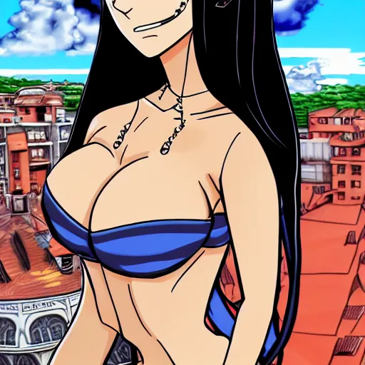 Image similar to valentina nappi in the style of eichiro ora, one piece, manga style