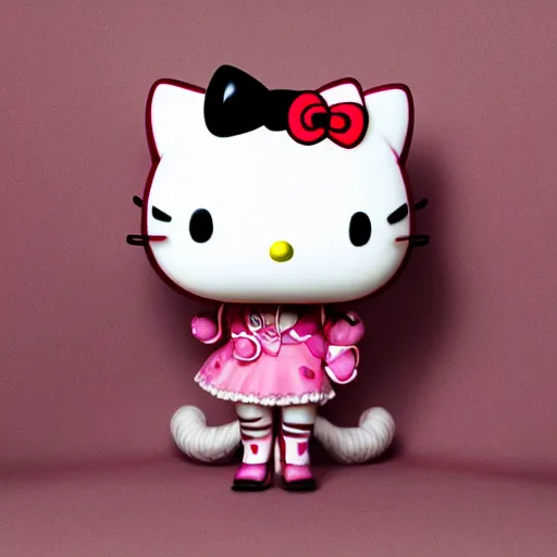 Prompt: Hello Kitty as a funko pop, hyperdetailed, artstation, cgsociety, 8k,