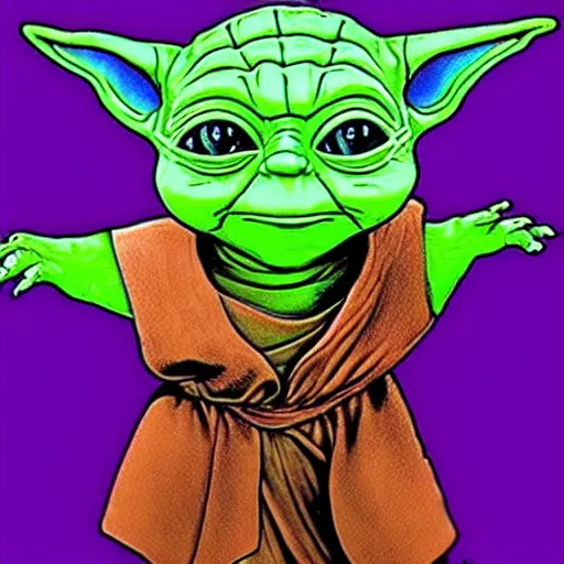 Image similar to Yoda on an acid trip