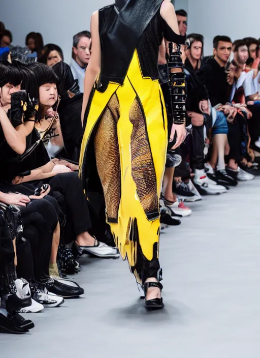 Image similar to hyperrealistic and heavy detailed balenciaga runway show of mortal kombat, leica sl 2 5 0 mm, vivid color, high quality, high textured, real life