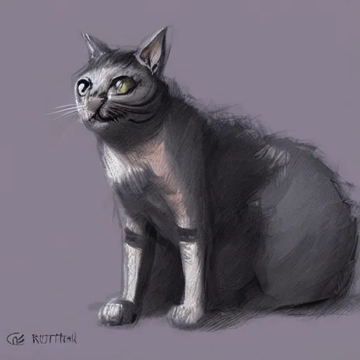 Image similar to a cat in the style of Greg Rutkowski