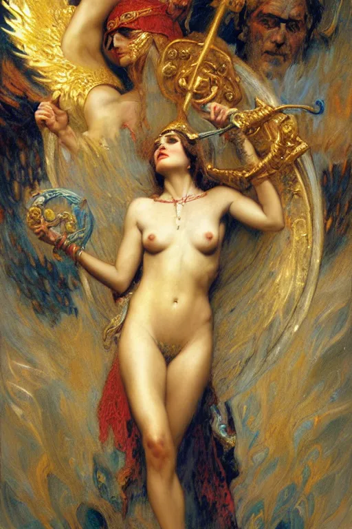 Image similar to the goddess of love from dante's divine comedy. highly detailed painting by gaston bussiere, craig mullins, j. c. leyendecker 8 k