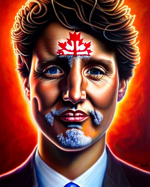 Prompt: detailed portrait of justin trudeau patterned socks!!! by tomasz alen kopera and peter mohrbacher and johanna martine! and margaret keane! coherent luminescent