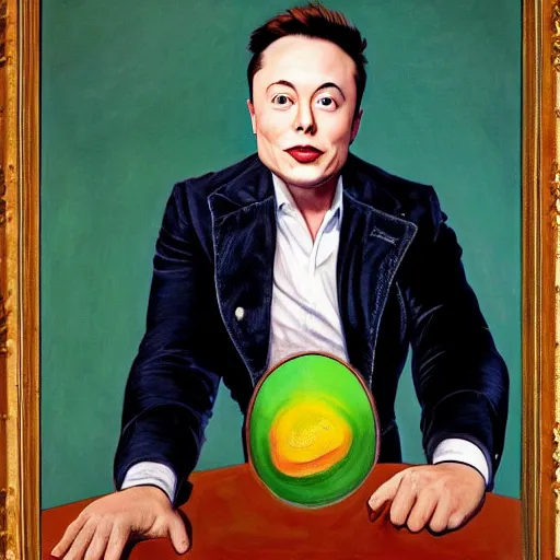 Image similar to elon musk, portrait by dorothea tanning