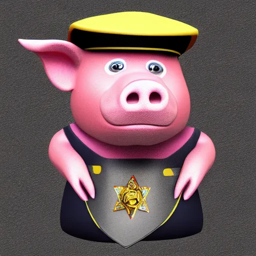 Prompt: pig cop ultra detailed, photo realistic, 8 k, sharp, crispy, rule of thirds.