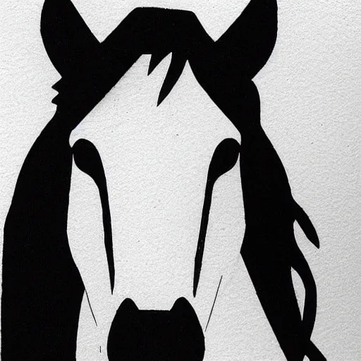 Image similar to horse, drawn with dots, art, minimalist, simple,