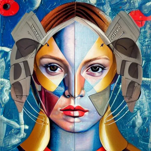 Image similar to portrait of female android, by sandra chevrier, fra angelico and sandro botticelli