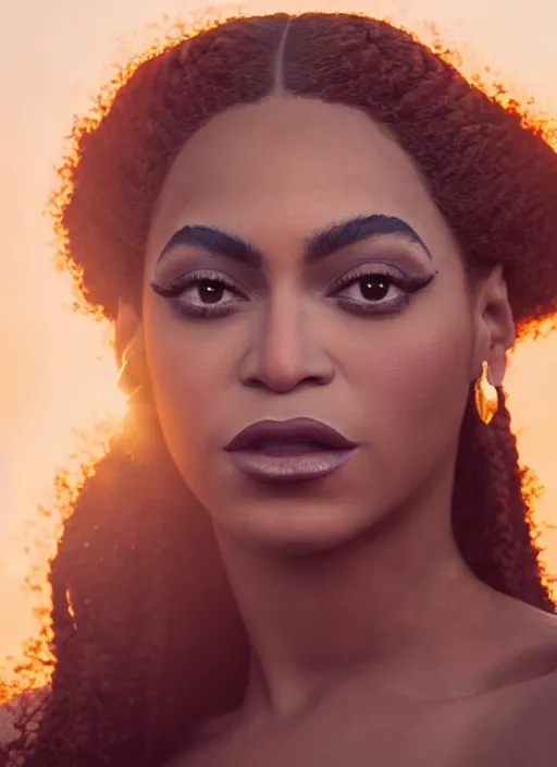 Image similar to photographic portrait of a stunningly beautiful renaissance beyonce with soft makeup in soft dreamy light at sunset, royal themed, contemporary fashion shoot, by edward robert hughes, annie leibovitz and steve mccurry, david lazar, jimmy nelsson, breathtaking, 8 k resolution, extremely detailed, beautiful, establishing shot, artistic, hyperrealistic, beautiful face, octane render