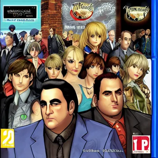 Image similar to the sopranos jrpg ps2 game of the year cover greatest hits