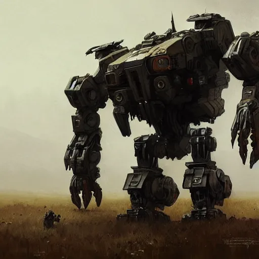 Image similar to fierce organic four legged mech, highly detailed, complex rendering, dramatic lighting, artstation, art by jakub rozalski