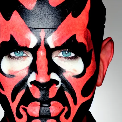 Image similar to Darth Maul posing from LinkedIn profile picture, professional headshot