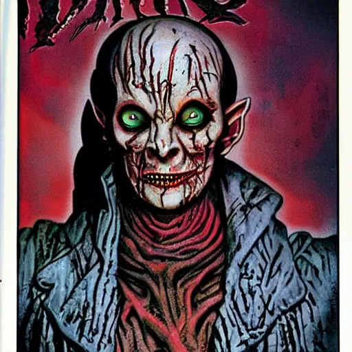 Image similar to 1 9 8 7 full - color photo in the style of clive barker featuring a cenobite welcoming you to the hellish underworld. high - quality promotional photography from an issue of fangoria magazine ; horror movie ; terrifying.