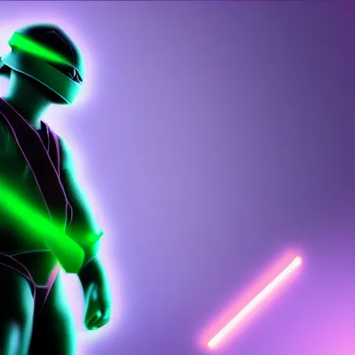 Prompt: raphael ninja turtle portrait, synthwave, neon, cinematic, volumetric lighting, f 8 aperture, cinematic eastman 5 3 8 4 film, photorealistic