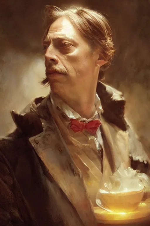 Image similar to beautiful portrait of anthropomorphic loaf of bread steve buscemi, art by anders zorn, wonderful masterpiece by greg rutkowski, beautiful cinematic light, american romanticism thomas lawrence, greg rutkowski