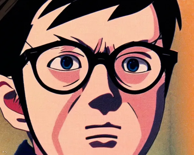 Prompt: anime fine details portrait of russian composer dmitri shostakovich in glasses, bokeh. anime masterpiece by Studio Ghibli. 8k, sharp high quality classic anime from 1990 in style of Hayao Miyazaki