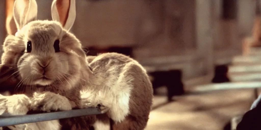 Image similar to a rabbit in the movie cinema paradiso, screenshot