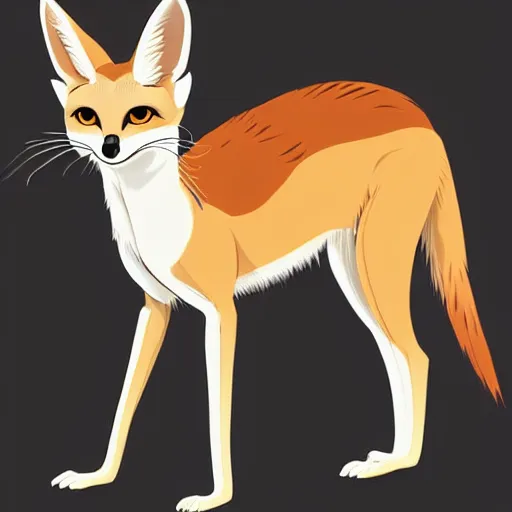 Image similar to fennec fox, clean cel shaded vector art. shutterstock. behance hd by lois van baarle, artgerm, helen huang, by makoto shinkai and ilya kuvshinov, rossdraws, illustration, foolish