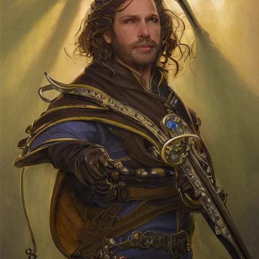 Image similar to portrait of a male rogue bard, fantasy art by donato giancola and magali villenueve and rossdraws, featured on cg society, reimagined by industrial light and magic, behance hd, movie still