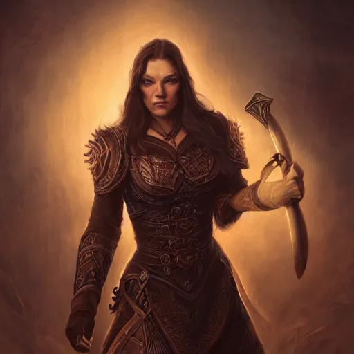 Image similar to unknown the elder scrolls vi floor jansen as a female bard, atmospheric lighting, painted, intricate, volumetric lighting, beautiful, rich deep colors masterpiece, sharp focus, ultra detailed by leesha hannigan, ross tran, thierry doizon, kai carpenter, ignacio fernandez rios