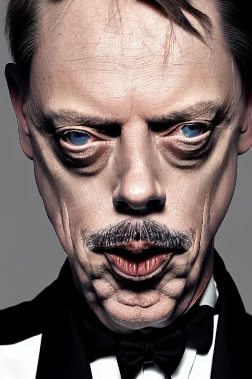 Prompt: extremely beautiful steve buscemi dressed as james bond, symmetrical, cinematic, elegant, luxury, real photography, 4 k, ultra hd, times journal cover