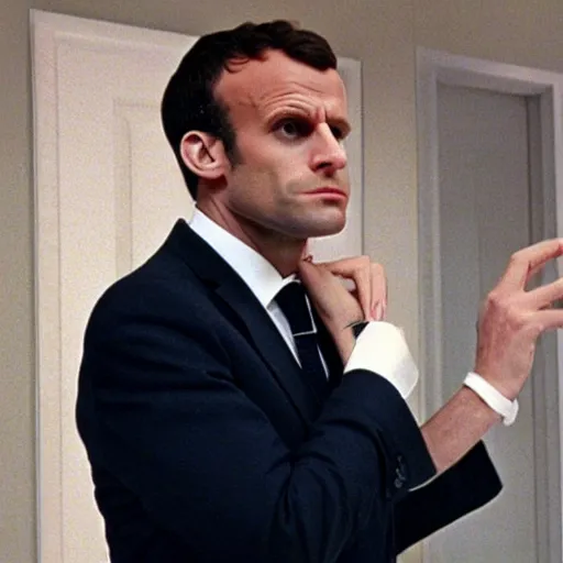 Image similar to god Emmanuel Macron in American Psycho (1999)