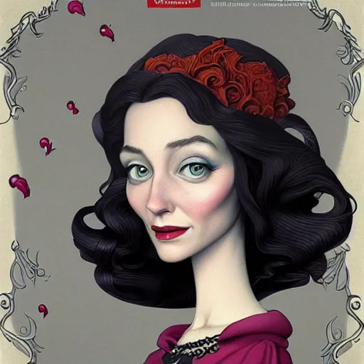 Image similar to Lofi portrait of Caitrona Balfe, Pixar style by Joe Fenton and Stanley Artgerm and Tom Bagshaw and Tim Burton