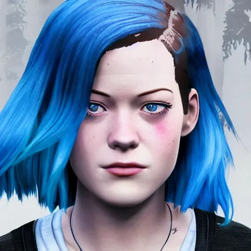 Image similar to jane levy as chloe price with blue hair in a live action movie adaptation of life is strange, highly detailed, high quality, hd, 4 k, 8 k, canon 3 0 0 mm, professional photographer, 4 0 mp, lifelike, top - rated, award winning