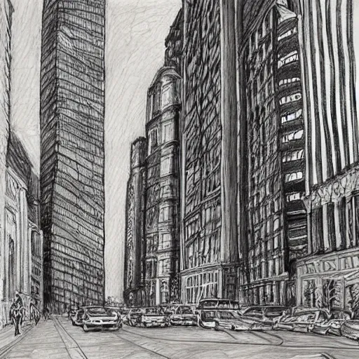 Prompt: artwork by stephen wiltshire