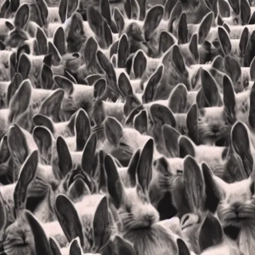 Prompt: screenshot of opencv detection of beautiful rabbits in a crowd, highly detailed